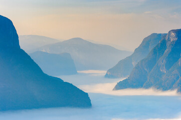 Nature of Aurlandsfjellet, a mountainous area and plateau, Sogn og Fjordane county, Norway.