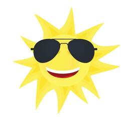 Smiling sun with sunglasses. vector illustration