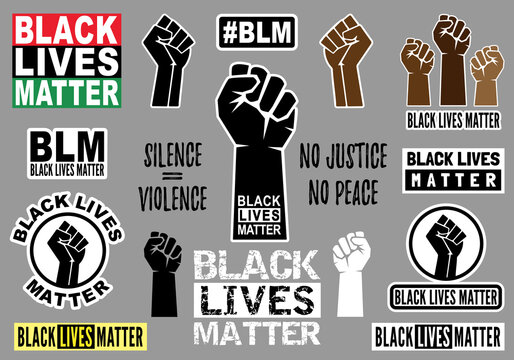Black lives matter, vector graphic design elements