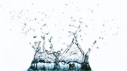 Water splash isolated on white background, freeze motion