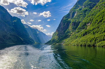 It's Sognefjord, the largest fjord in Norway. It stretches 205 kilometres
