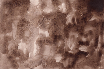 Abstract dark brown blurred texture background watercolor