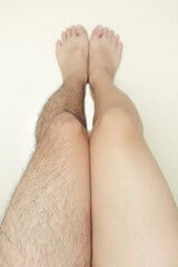 Comparison of shaved leg and unshaven leg