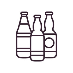 Beer bottles line style icon vector design