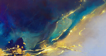 golden abstract elements on a stylish background with watercolor texture
