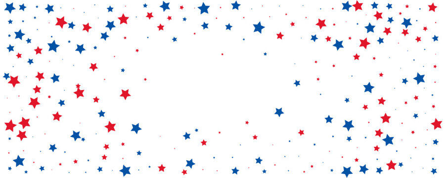 July 4th star confetti banner. Background for Independence Day