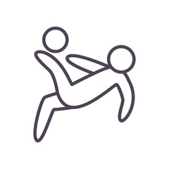Soccer avatar player with ball line style icon vector design