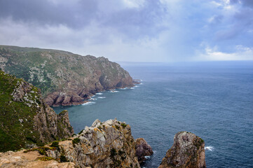 It's Cliffs and rocks of Cabo da Roca, the westernmost extent of continental Europe (Euroasia)