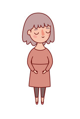 Avatar woman cartoon with brown hair design, Girl female person people human and social media theme Vector illustration