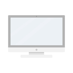 Computer display vector illustration. Empty screen computer monitor in flat style. Monitor technology icon.