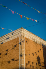 Architectural detail of a Spanish style colonial building, Valladolid, Yucatan, Mexico