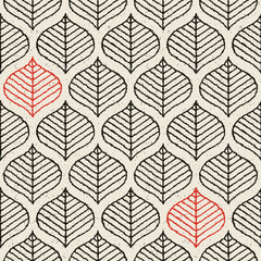 Abstract seamless background with leaves. Creative stylish geometric texture. Abstract minimal backdrop for wallpaper, web design, textile, décor, cover template. Vector Hand drawn pattern