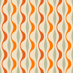 Retro seamless pattern from the 50s and 60s. Seamless abstract Vintage background in sixties style. Vector illustration	
