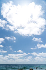 Fototapeta premium blue sky with white clouds - perfect for sky replacement