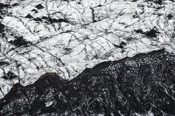 Patterns of Myrdals Jokull Glacier, Iceland