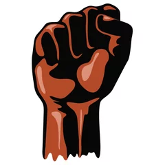 Acrylic prints Draw Black Power Raised Fist Symbol Slogan Vector Illustration 