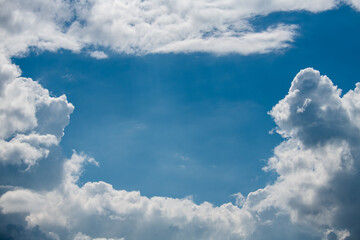 Naklejka na ściany i meble Nice blue clouds sky summer nature weather background