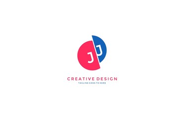 Trendy Cut Circle JJ Letter Logo Design