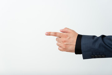 Model With Pointing Hand Finger Symbolizing Navigation Progress Growth