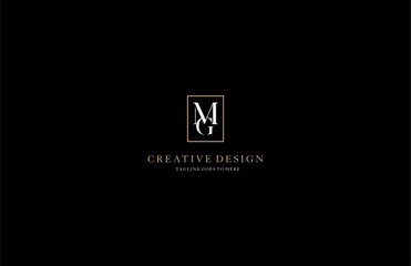 MG Letter Inside Square Shape Design Logo - obrazy, fototapety, plakaty