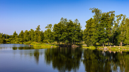 Fototapeta premium It's Landscape of the town in Russia called Belozersk