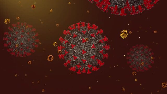 Ambiente do coronavirus em movimento circular mostrando as prote&iacute;nas