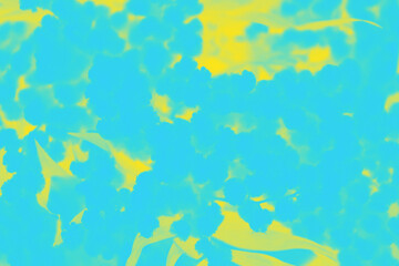 Vivid turquoise and yellow abstract patchy background