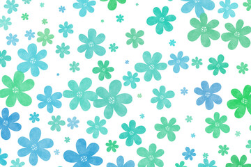 Isolated flower background, colorful flower pattern wallpaper with white background