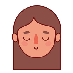 head woman cartoon with brown hair design, Girl female person people human and social media theme Vector illustration