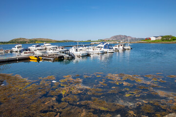 Fototapeta na wymiar Leisure boat marina in Sømna, Nordland county
