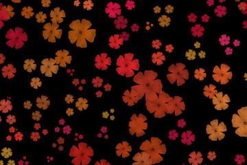 Obraz premium Flower background, flower pattern wallpaper with black background