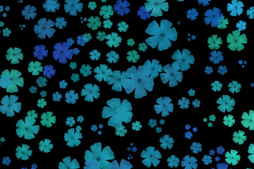 Fototapeta na wymiar Flower background, flower pattern wallpaper with black background