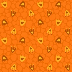 Seamless pattern with dinosaur footprint. Vector illustration for textile and fabric. © LartGraphics