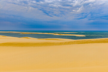Dune of Pilat (Grande Dune du Pilat), the tallest sand dune in Europe. And the Atlantic Ocean.