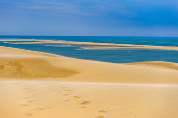 Dune of Pilat (Grande Dune du Pilat), the tallest sand dune in Europe. And the Atlantic Ocean.