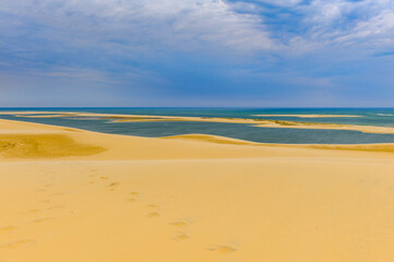 Dune of Pilat (Grande Dune du Pilat), the tallest sand dune in Europe. And the Atlantic Ocean.
