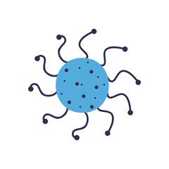 Isolated covid 19 virus flat style icon vector design