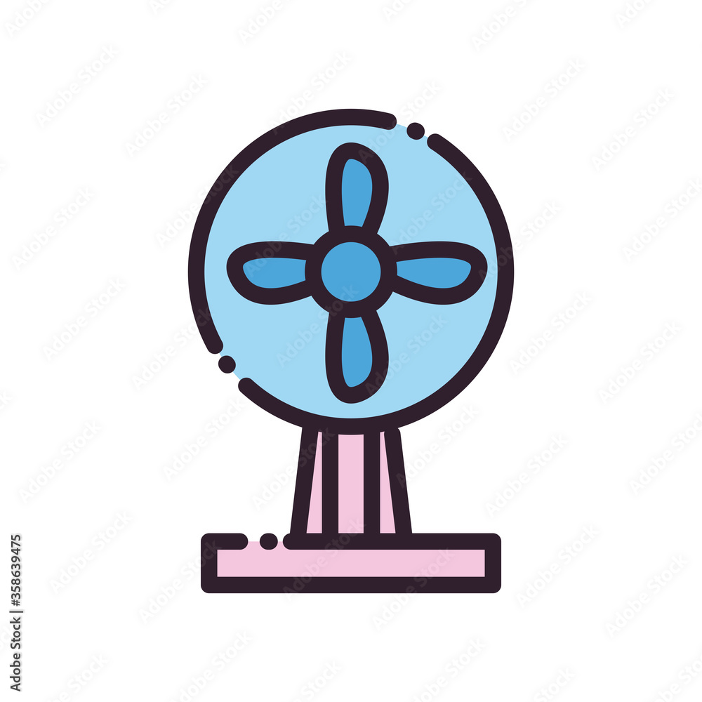 Poster isolated fan fill and line style icon vector design
