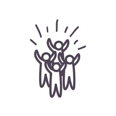 winners avatars line style icon vector design