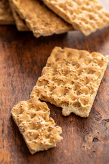 Knackebrot. Wholegrain crispbread with sesame seeds