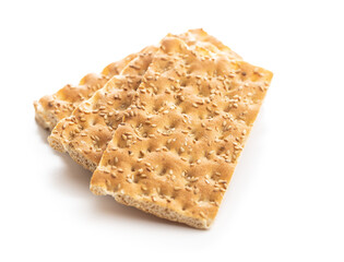 Knackebrot. Wholegrain crispbread with sesame seeds