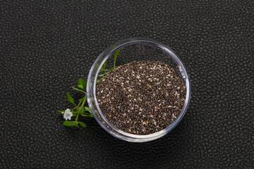 Dietary Chia seeds in the bowl