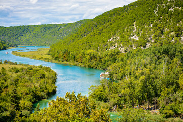 Fototapeta na wymiar It's Beautiful Valley of the Krka National Park in Croatia