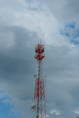Telecommunications towers of 4G and 5G cellular base stations or base transmitting stations...
