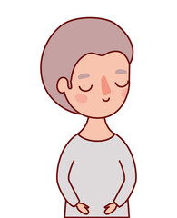 boy cartoon with brown hair design, Kid childhood little people lifestyle casual person cheerful and cute theme Vector illustration