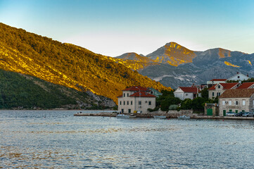 Fototapeta premium It's Bay of Kotor, a winding bay of the Adriatic Sea in southwestern Montenegro.