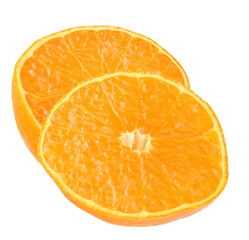 Tangerine slices isolated on a white background.