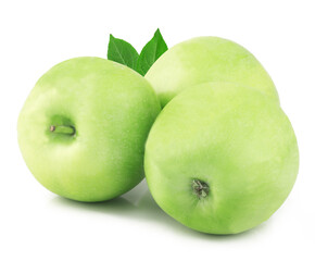 Green apples isolated on a white background