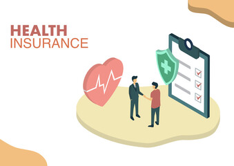 Health Insurance Contractwith text place. 