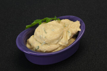Hummus snack with olive oil